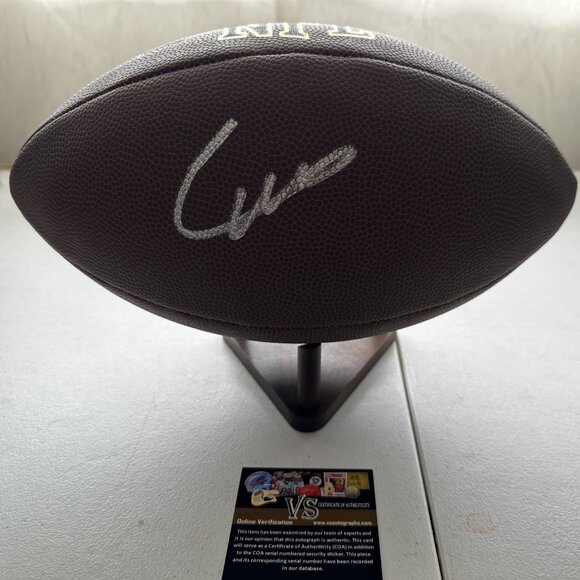 CAM WARD SIGNED TENNESSEE TITANS AUTOGRAPHED WILSON FOOTBALL w/COA - 677 - Picture 1 of 7